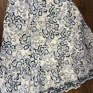 Black and White Ruffled A-Line Skirt for Cocktail Events